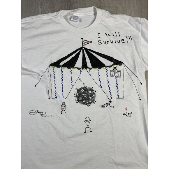 VTG 90s Circus Astroworld White SS Travis Scott  T-shirt XL  Grunge Emo Goth O - Picture 4 of 9